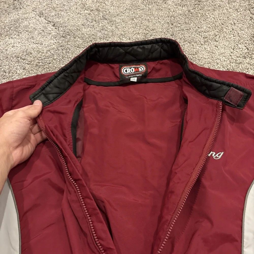 Vintage Crown Honda Gold Wing Motorcycle Biker Jacket Red Grey 2XL Windbreaker